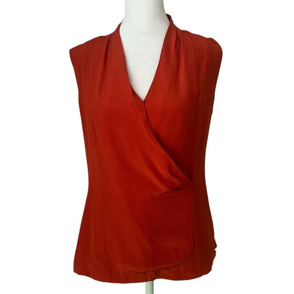 Classiques Entier dark orange sleeveless silk top size 4 - Picture 1 of 13